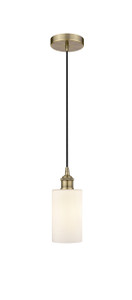 Clymer - 1 Light - 4 inch - Antique Brass - Cord hung - Mini Pendant (616-1P-AB-G801-LED)