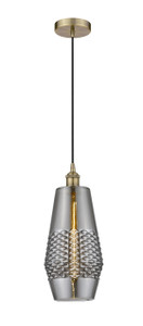 Windham - 1 Light - 7 inch - Antique Brass - Cord hung - Mini Pendant (616-1P-AB-G683-7-LED)