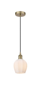 Norfolk - 1 Light - 6 inch - Antique Brass - Cord hung - Mini Pendant (616-1P-AB-G461-6-LED)