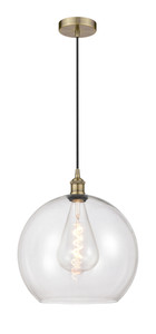 Athens - 1 Light - 14 inch - Antique Brass - Cord hung - Pendant (616-1P-AB-G122-14)