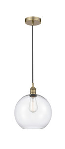 Athens - 1 Light - 10 inch - Antique Brass - Cord hung - Mini Pendant (616-1P-AB-G122-10-LED)