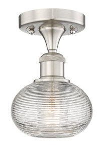 Ithaca - 1 Light - 6 inch - Brushed Satin Nickel - Semi-Flush Mount (616-1F-SN-G555-6CL)