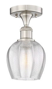 Norfolk - 1 Light - 6 inch - Brushed Satin Nickel - Semi-Flush Mount (616-1F-SN-G462-6)