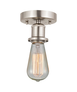 Bare Bulb - 1 Light - 2 inch - Brushed Satin Nickel - Semi-Flush Mount (616-1F-SN) Bare Bulb - 1 Light - 2 inch - Brushed Satin Nickel - Semi-Flush Mount (616-1F-SN)