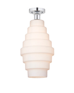 Cascade - 1 Light - 8 inch - Polished Chrome - Semi-Flush Mount (616-1F-PC-G671-8)