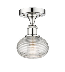 Ithaca - 1 Light - 6 inch - Polished Chrome - Semi-Flush Mount (616-1F-PC-G555-6CL)
