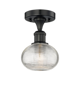 Ithaca - 1 Light - 6 inch - Matte Black - Semi-Flush Mount (616-1F-BK-G555-6CL)