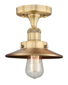 Edison - 1 Light - 8 inch - Brushed Brass - Semi-Flush Mount (616-1F-BB-M4-BB)