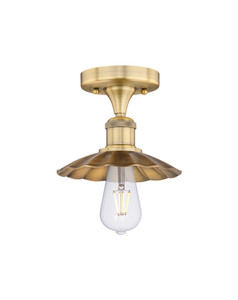 Scallop - 1 Light - 8 inch - Brushed Brass - Semi-Flush Mount (616-1F-BB-M17-BB)