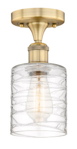 Cobbleskill - 1 Light - 5 inch - Brushed Brass - Semi-Flush Mount (616-1F-BB-G1113)