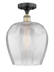 Norfolk - 1 Light - 12 inch - Black Antique Brass - Semi-Flush Mount (616-1F-BAB-G462-12)