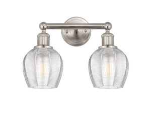 Norfolk - 2 Light - 15 inch - Brushed Satin Nickel - Bath Vanity Light (616-2W-SN-G462-6)