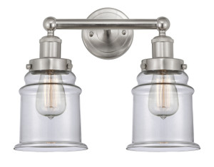 Canton - 2 Light - 15 inch - Brushed Satin Nickel - Bath Vanity Light (616-2W-SN-G182)