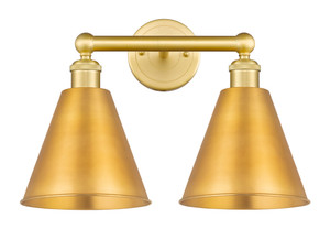 Berkshire - 2 Light - 17 inch - Satin Gold - Bath Vanity Light (616-2W-SG-MBC-8-SG)
