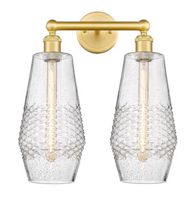 Windham - 2 Light - 16 inch - Satin Gold - Bath Vanity Light (616-2W-SG-G684-7)