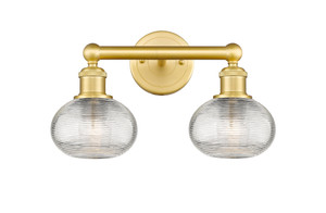 Ithaca - 2 Light - 15 inch - Satin Gold - Bath Vanity Light (616-2W-SG-G555-6CL)