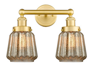 Chatham - 2 Light - 16 inch - Satin Gold - Bath Vanity Light (616-2W-SG-G146) Chatham - 2 Light - 16 inch - Satin Gold - Bath Vanity Light (616-2W-SG-G146)