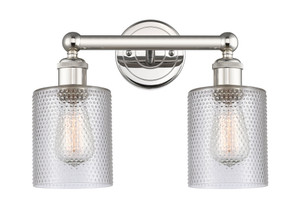 Cobbleskill - 2 Light - 14 inch - Polished Nickel - Bath Vanity Light (616-2W-PN-G112)