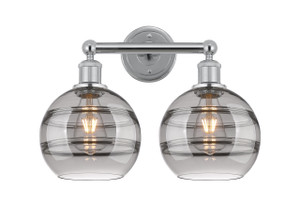 Rochester - 2 Light - 17 inch - Polished Chrome - Bath Vanity Light (616-2W-PC-G556-8SM)