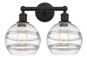 Rochester - 2 Light - 17 inch - Matte Black - Bath Vanity Light (616-2W-BK-G556-8CL)