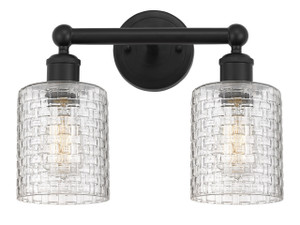 Cobbleskill - 2 Light - 14 inch - Matte Black - Bath Vanity Light (616-2W-BK-G112C-5CL)