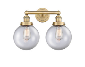 Beacon - 2 Light - 17 inch - Brushed Brass - Bath Vanity Light (616-2W-BB-G202-8)