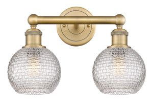Athens - 2 Light - 15 inch - Brushed Brass - Bath Vanity Light (616-2W-BB-G122C-6CL)