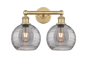 Athens Deco Swirl - 2 Light - 17 inch - Brushed Brass - Bath Vanity Light (616-2W-BB-G1213-8SM) Athens Deco Swirl - 2 Light - 17 inch - Brushed Brass - Bath Vanity Light (616-2W-BB-G1213-8SM)