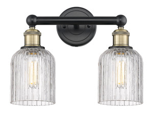 Bridal Veil - 2 Light - 14 inch - Black Antique Brass - Bath Vanity Light (616-2W-BAB-G559-5CL)