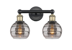 Rochester - 2 Light - 15 inch - Black Antique Brass - Bath Vanity Light (616-2W-BAB-G556-6SM)