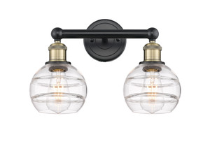 Rochester - 2 Light - 15 inch - Black Antique Brass - Bath Vanity Light (616-2W-BAB-G556-6CL)