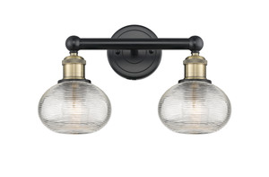 Ithaca - 2 Light - 15 inch - Black Antique Brass - Bath Vanity Light (616-2W-BAB-G555-6CL)