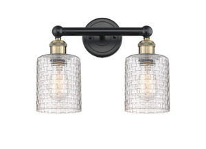 Cobbleskill - 2 Light - 14 inch - Black Antique Brass - Bath Vanity Light (616-2W-BAB-G112C-5CL)