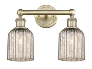 Bridal Veil - 2 Light - 14 inch - Antique Brass - Bath Vanity Light (616-2W-AB-G559-5ME)