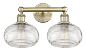Ithaca - 2 Light - 17 inch - Antique Brass - Bath Vanity Light (616-2W-AB-G555-8CL)