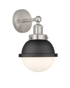 Edison - 1 Light - 7 inch - Satin Nickel - Sconce (616-1W-SN-HFS-61-BK)