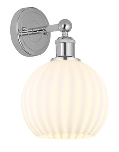 White Venetian - 1 Light - 8 inch - Polished Chrome - Sconce (616-1W-PC-G1217-8WV)