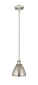 Bristol - 1 Light - 8 inch - Brushed Satin Nickel - Cord hung - Mini Pendant (616-1S-SN-MBD-75-SN-LED)
