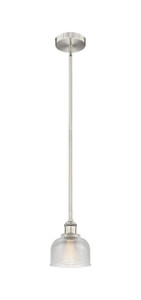 Dayton - 1 Light - 6 inch - Brushed Satin Nickel - Cord hung - Mini Pendant (616-1S-SN-G412-LED)