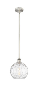Athens Water Glass - 1 Light - 10 inch - Brushed Satin Nickel - Cord hung - Mini Pendant (616-1S-SN-G1215-10-LED)
