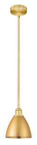 Bristol - 1 Light - 8 inch - Satin Gold - Cord hung - Mini Pendant (616-1S-SG-MBD-75-SG-LED)
