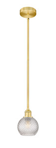 Athens - 1 Light - 6 inch - Satin Gold - Cord hung - Mini Pendant (616-1S-SG-G122C-6CL)