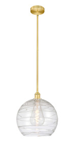 Athens Deco Swirl - 1 Light - 14 inch - Satin Gold - Cord hung - Pendant (616-1S-SG-G1213-14)