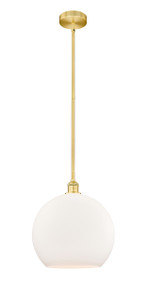 Athens - 1 Light - 14 inch - Satin Gold - Cord hung - Pendant (616-1S-SG-G121-14-LED)