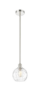 Athens Water Glass - 1 Light - 8 inch - Polished Nickel - Cord hung - Mini Pendant (616-1S-PN-G1215-8)