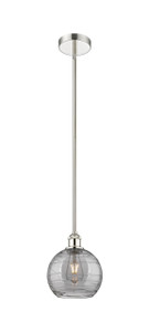 Athens Deco Swirl - 1 Light - 8 inch - Polished Nickel - Cord hung - Mini Pendant (616-1S-PN-G1213-8SM)