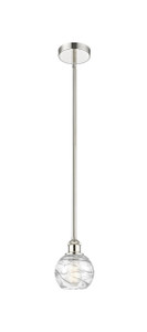 Athens Deco Swirl - 1 Light - 6 inch - Polished Nickel - Cord hung - Mini Pendant (616-1S-PN-G1213-6-LED)