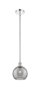 Athens Deco Swirl - 1 Light - 8 inch - Polished Chrome - Cord hung - Mini Pendant (616-1S-PC-G1213-8SM)