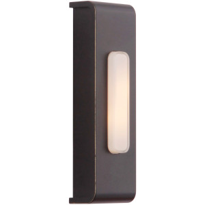 Surface Mount LED Lighted Push Button, Waterfall Edge Rectangle in Antique Bronze (PB5001-AZ)