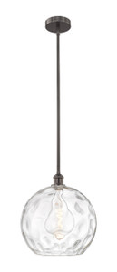 Athens Water Glass - 1 Light - 13 inch - Oil Rubbed Bronze - Cord hung - Pendant (616-1S-OB-G1215-14-LED)